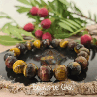 Bracelet "Protection, confiance & énergie" en œil de tigre multicolore à facettes