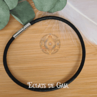 Bracelet cuir noir 20 cm